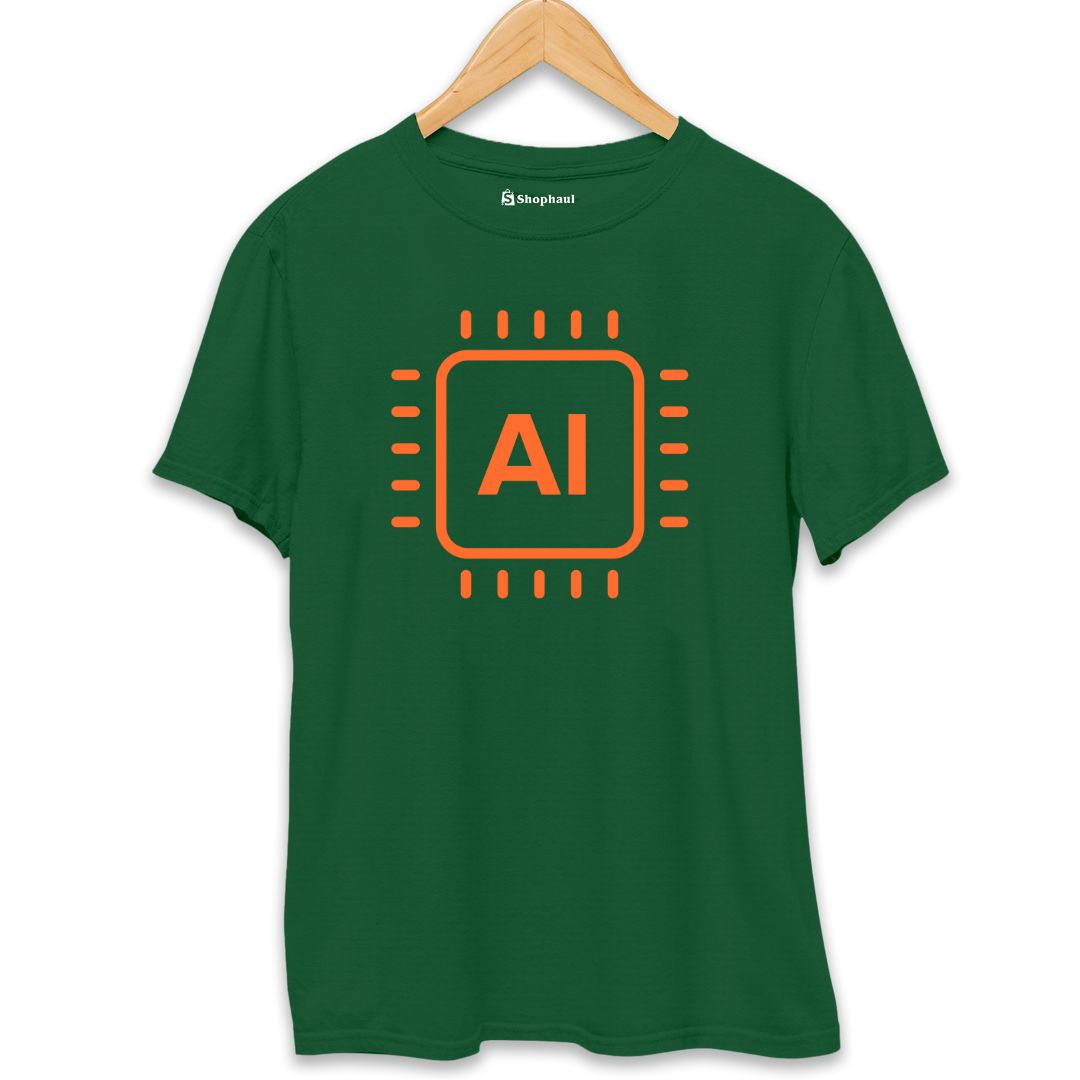 AI Coding T-Shirt  Bottle-Green-XXL