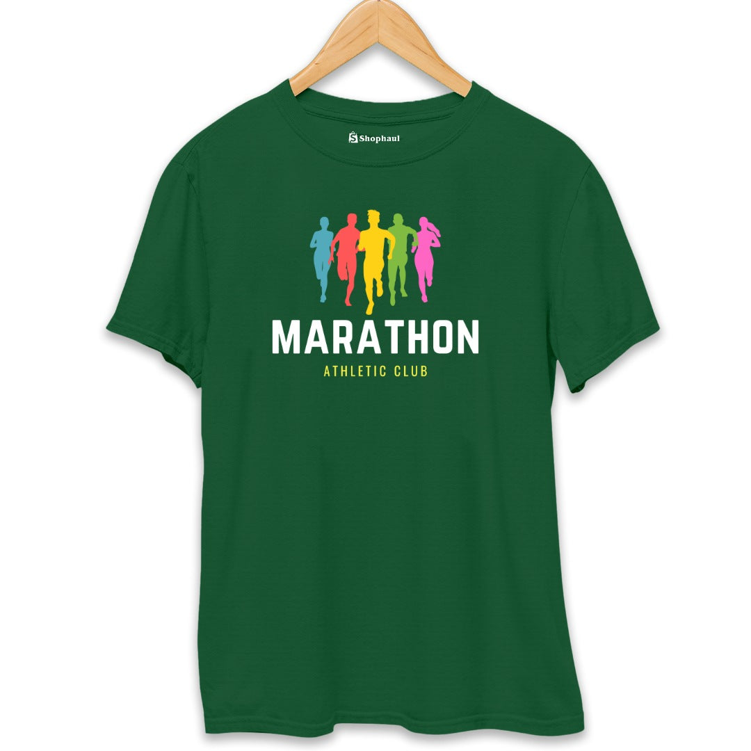 Marathon Club Running T-Shirt  Bottle-Green-XXL