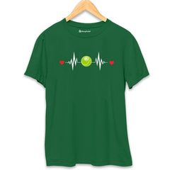 Tennis Heartbeat T-Shirt  Bottle-Green-XXL