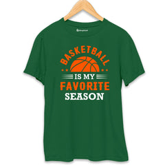 Basketball is my Favorite Season T-Shirt  Bottle-Green-XXL