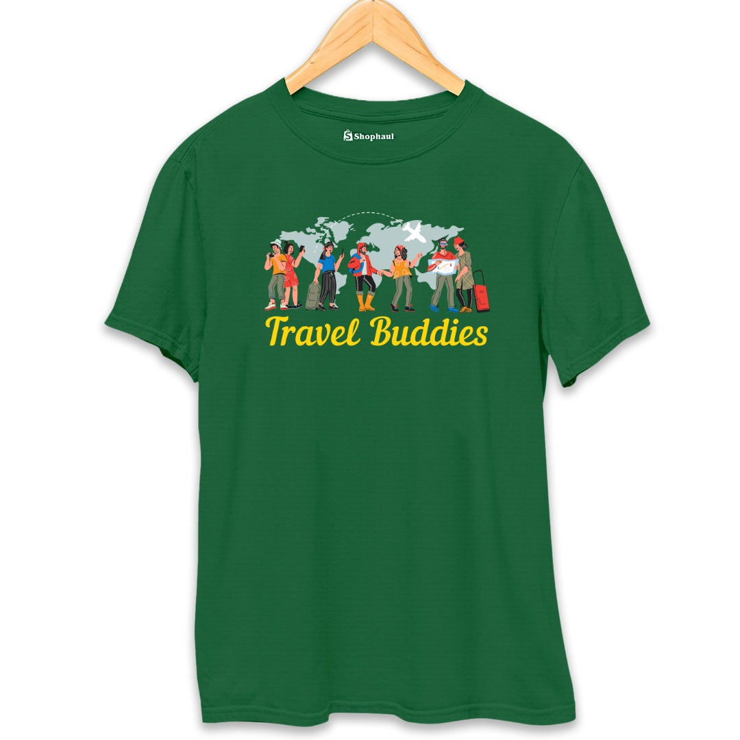 Travel Buddies T-Shirt  Bottle-Green-XXL