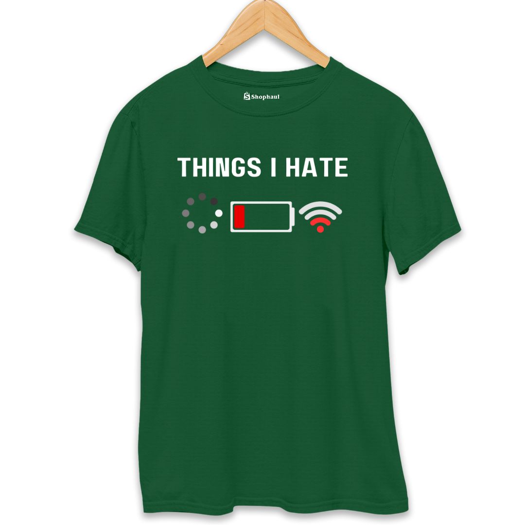 Things I hate Coding T-Shirt  Bottle-Green-XXL