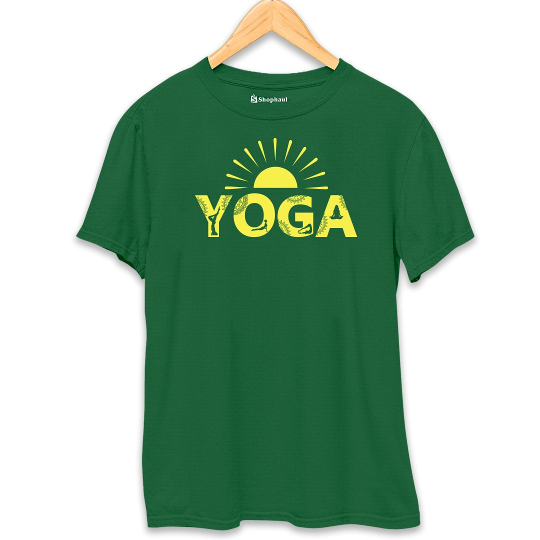 Morning Yoga T-Shirt  Bottle-Green-XXL