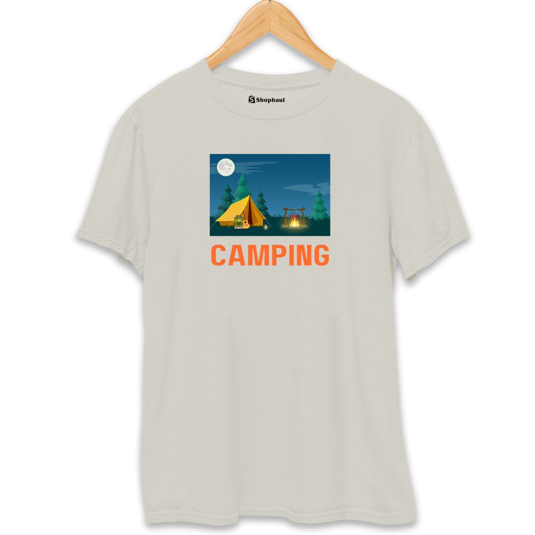 Camping T-Shirt  Grey-Melange-XXL