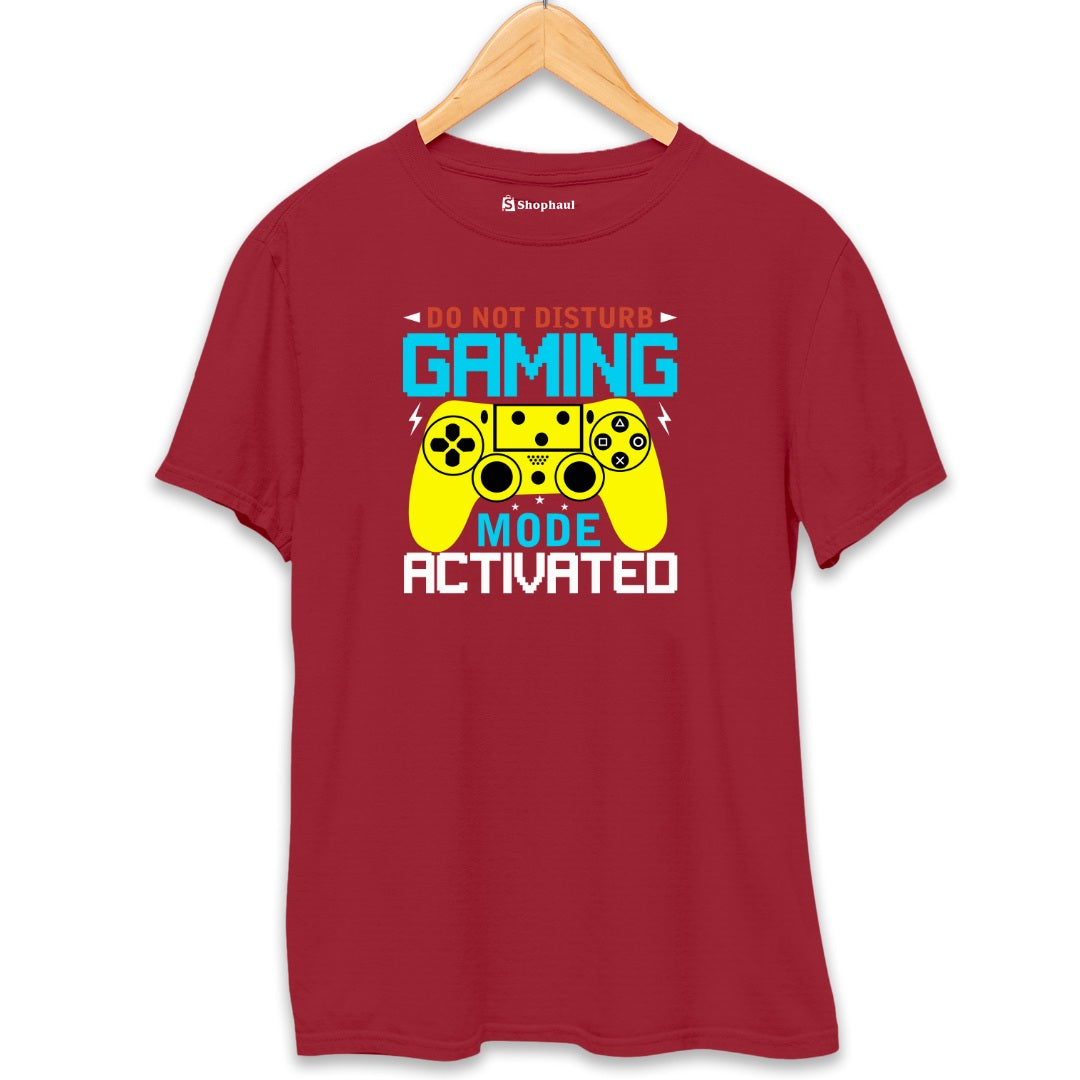 Game Mode Activated Gaming T-Shirt  Maroon-XXL