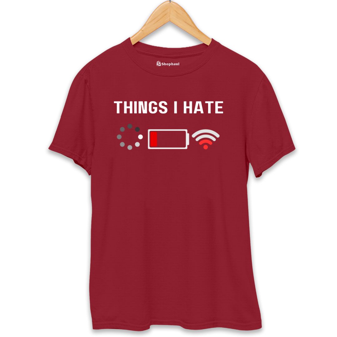 Things I hate Coding T-Shirt  Maroon-XXL