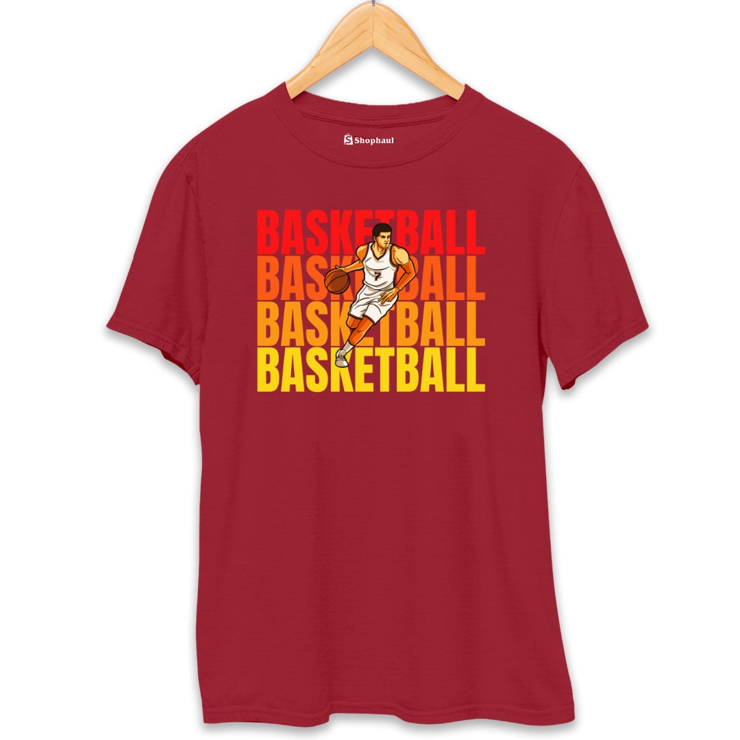 Basketball T-Shirt  Maroon-XXL