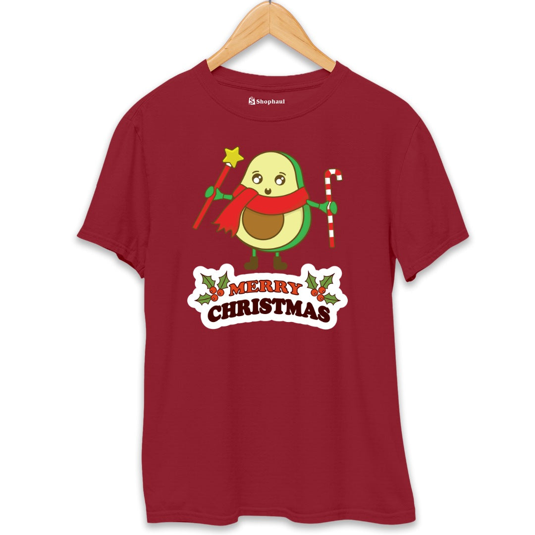 Panda Christmas T-Shirt  Maroon-XXL