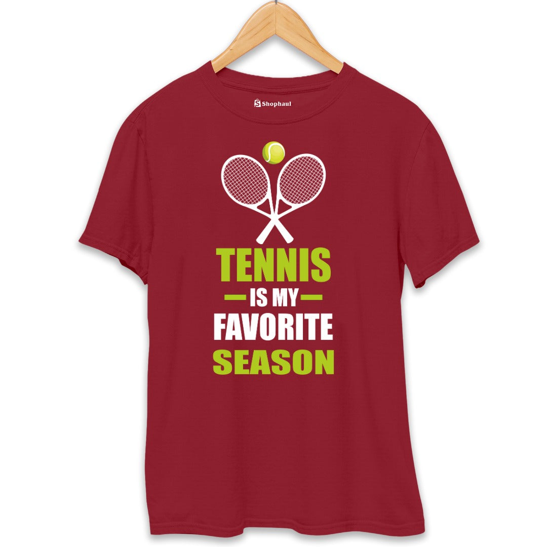 Tennis is my Favorite Season T-Shirt  Maroon-XXL