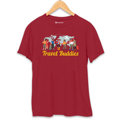 Travel Buddies T-Shirt  Maroon-XXL