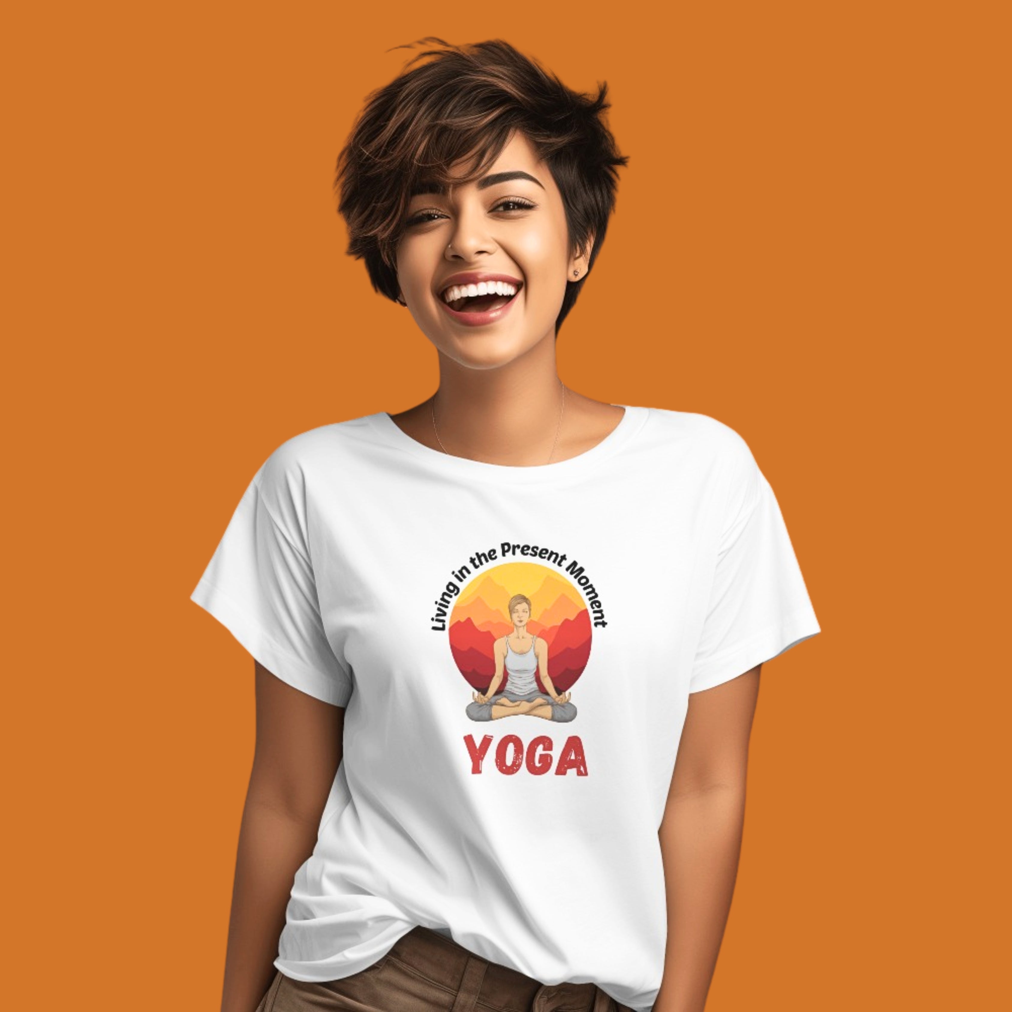 Living in the Present Moment Yoga T-Shirt 