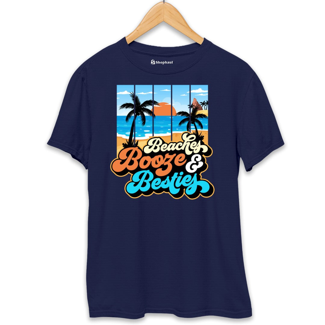 Beaches Besties T-Shirt  Navy-Blue-XXL