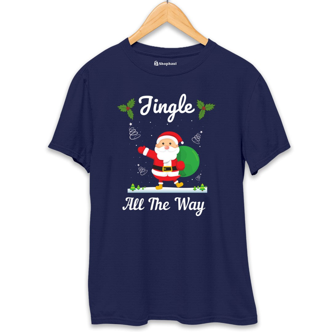 Jingle All The Way Christmas T-Shirt  Navy-Blue-XXL