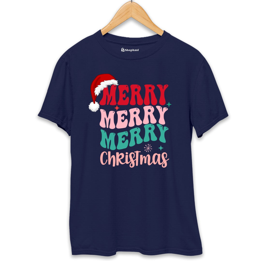 Merry Christmas T-Shirt  Navy-Blue-XXL