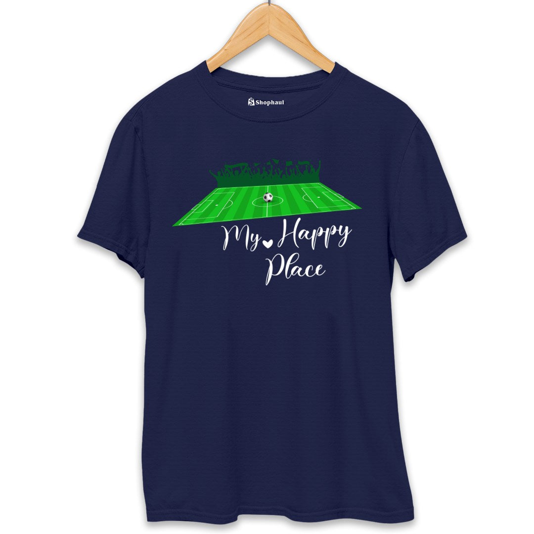 My Happy Place Football T-Shirt  Navy-Blue-XXL