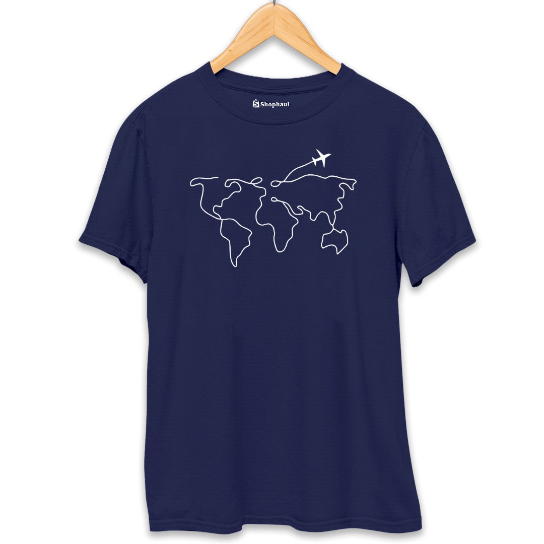 World Travel T-Shirt  Navy-Blue-XXL