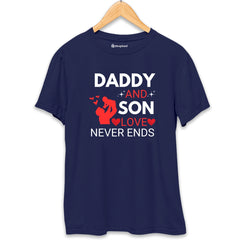 Dad Son Love Never Ends T-Shirt  Navy-Blue-XXL