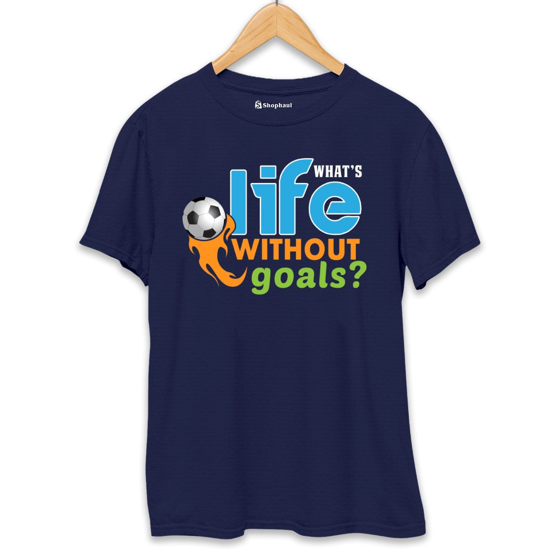 What's Life without Goal Football T-Shirt  Navy-Blue-XXL