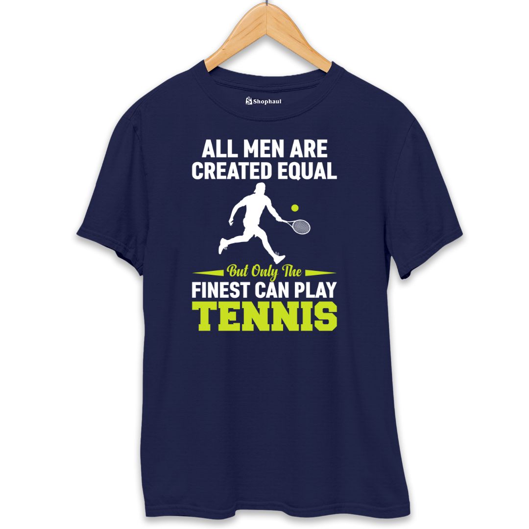 All Men Created Equal Tennis T-Shirt  Navy-Blue-XXL