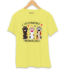 Life is pawsitively meowvelous Cat T-Shirt