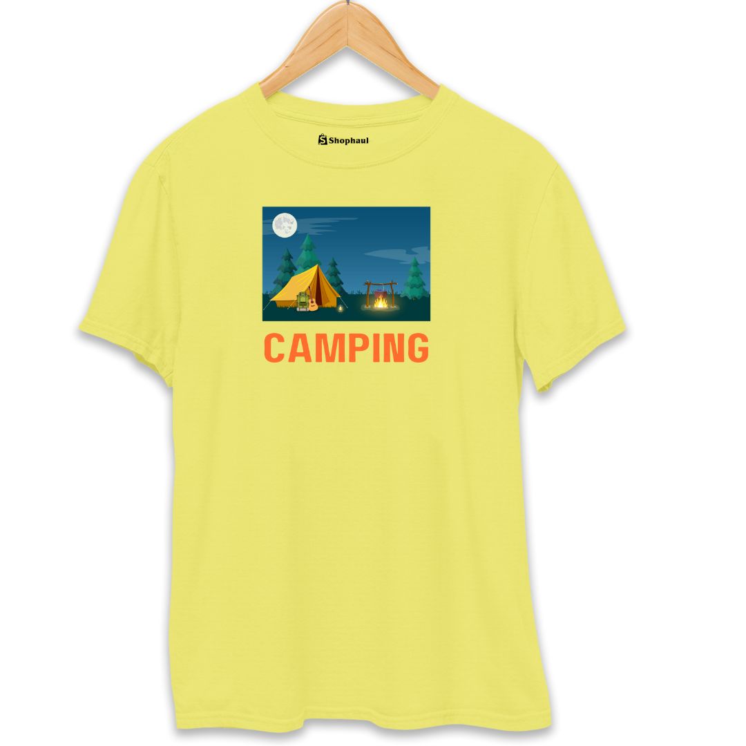 Camping T-Shirt  New-Yellow-XXL