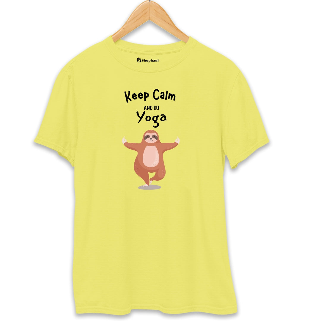 Keep Calm and Do YogaT-Shirt  New-Yellow-XXL