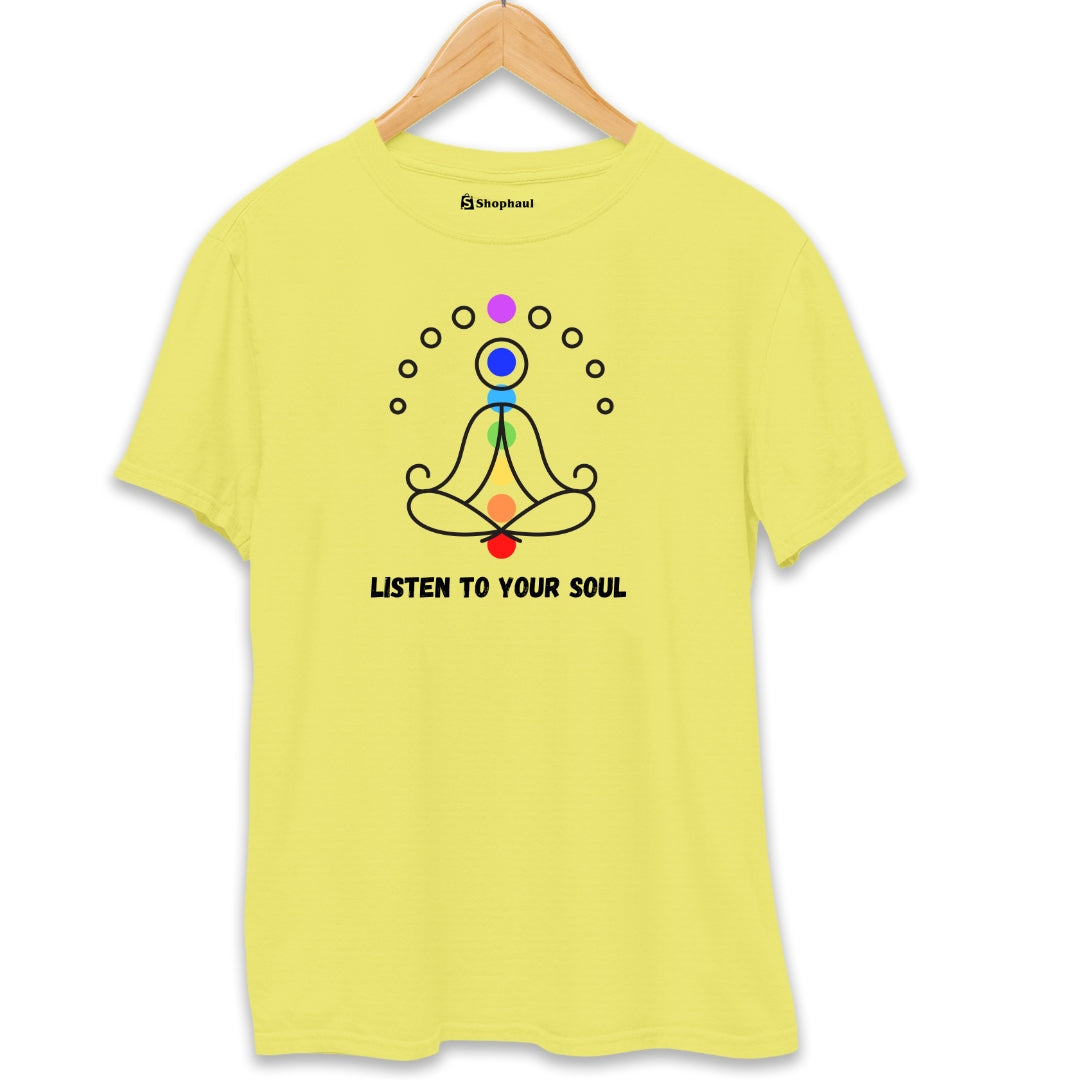 Listen to your Soul Yoga T-Shirt  New-Yellow-XXL