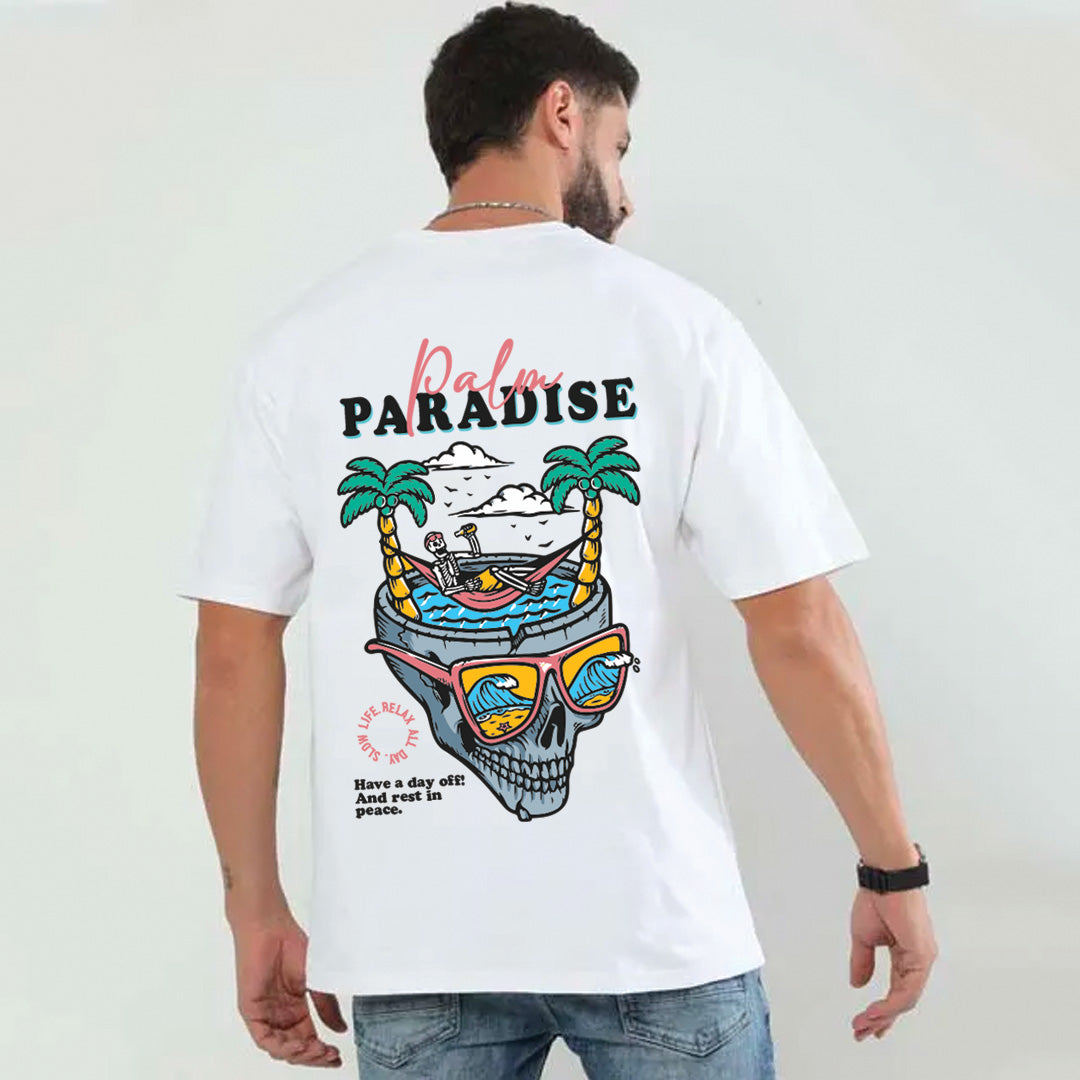 Palm Paradise Beach Oversized T-Shirt  XXL