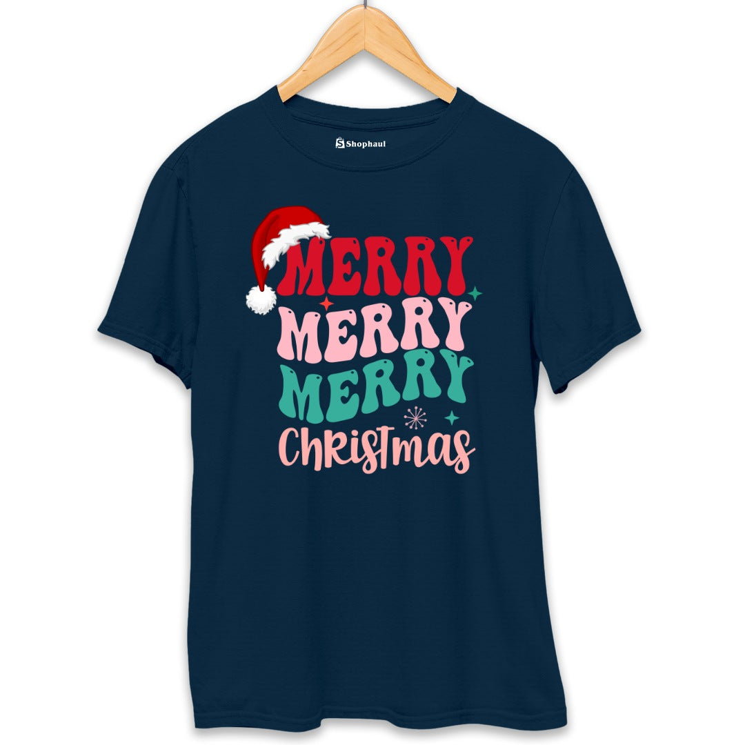 Merry Christmas T-Shirt  Petrol-Blue-XXL