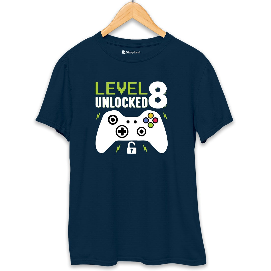 Level Unlocked Gaming T-Shirt  Petrol-Blue-XXL