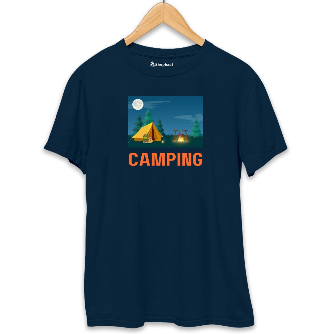 Camping T-Shirt  Petrol-Blue-XXL