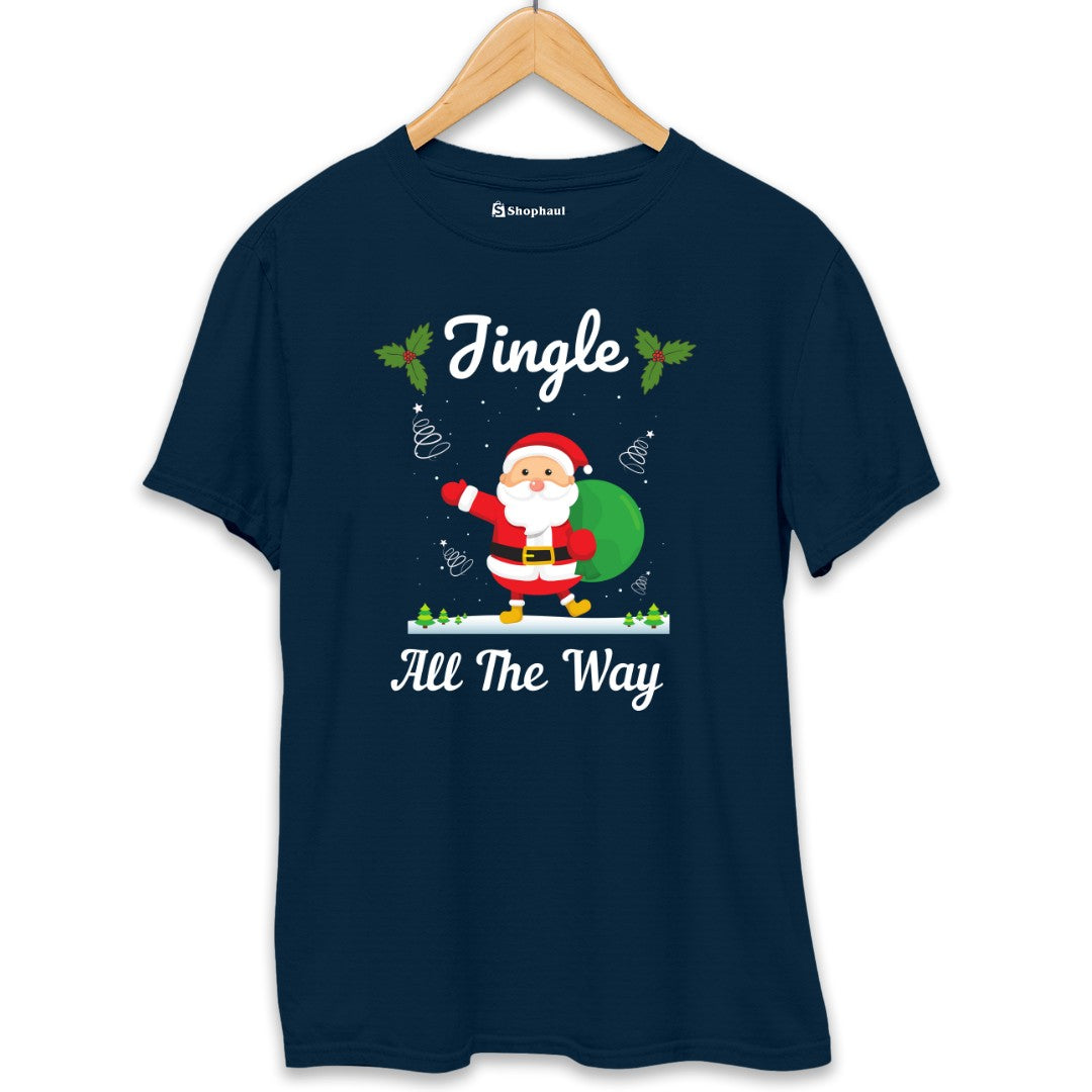 Jingle All The Way Christmas T-Shirt  Petrol-Blue-XXL