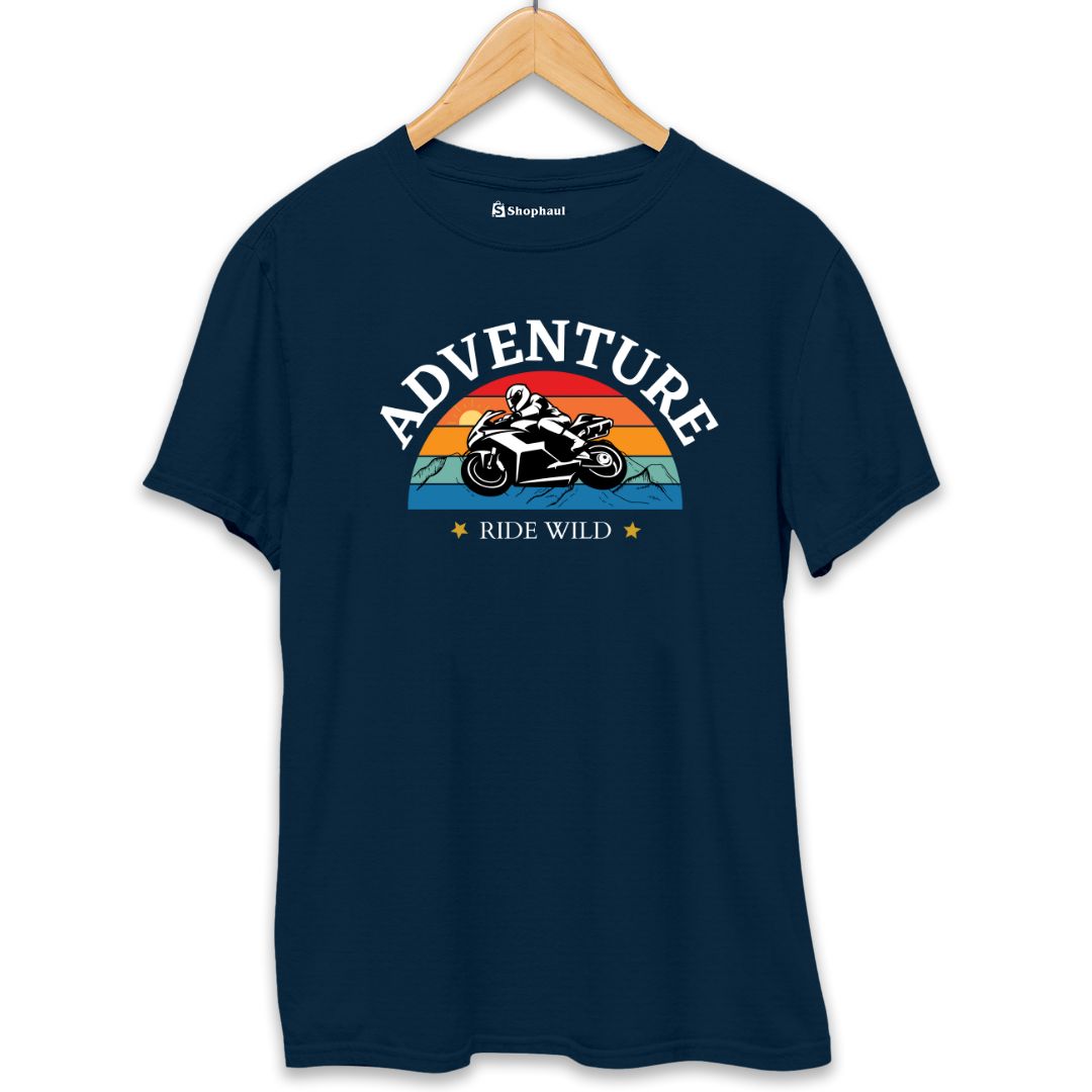 Adventure Wild Ride Biker T-Shirt  Petrol-Blue-XXL-46