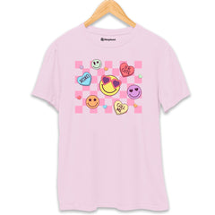 Valentine Smiley T-Shirt  Light-Baby-Pink-XXL