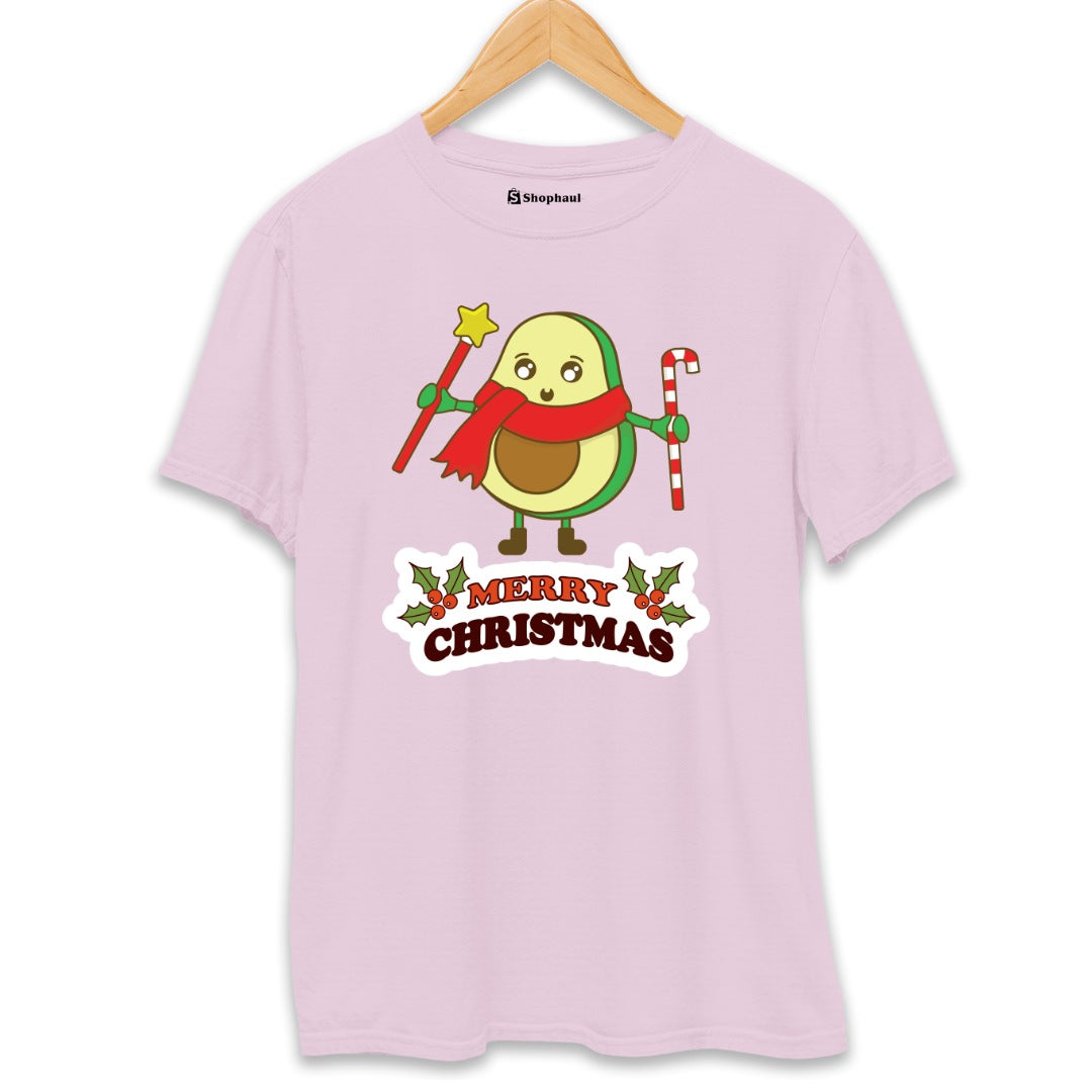 Panda Christmas T-Shirt  Light-Baby-Pink-XXL