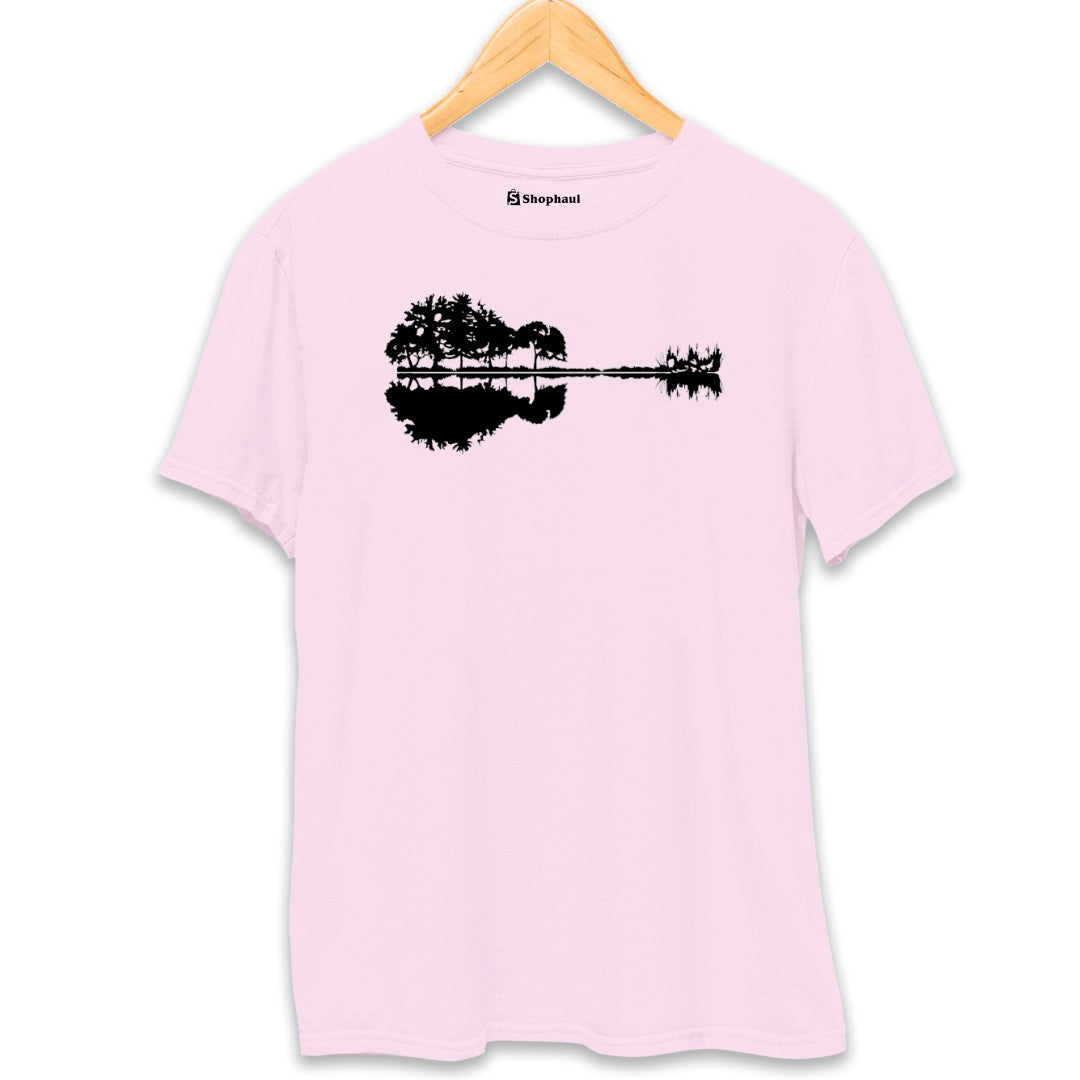 Nature Guitar T-Shirt  Light-Baby-Pink-XXL