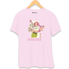 Super Girl T-Shirt  Light-Baby-Pink-XXL