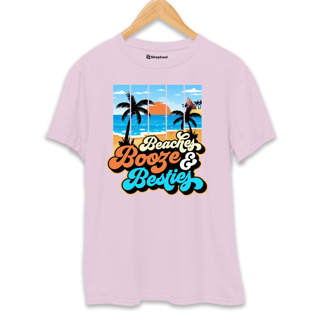 Beaches Besties T-Shirt  Light-Baby-Pink-XXL