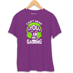 Can't Hear You I'am Gaming T-Shirt  Purple-XXL