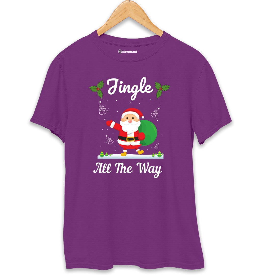 Jingle All The Way Christmas T-Shirt  Purple-XXL