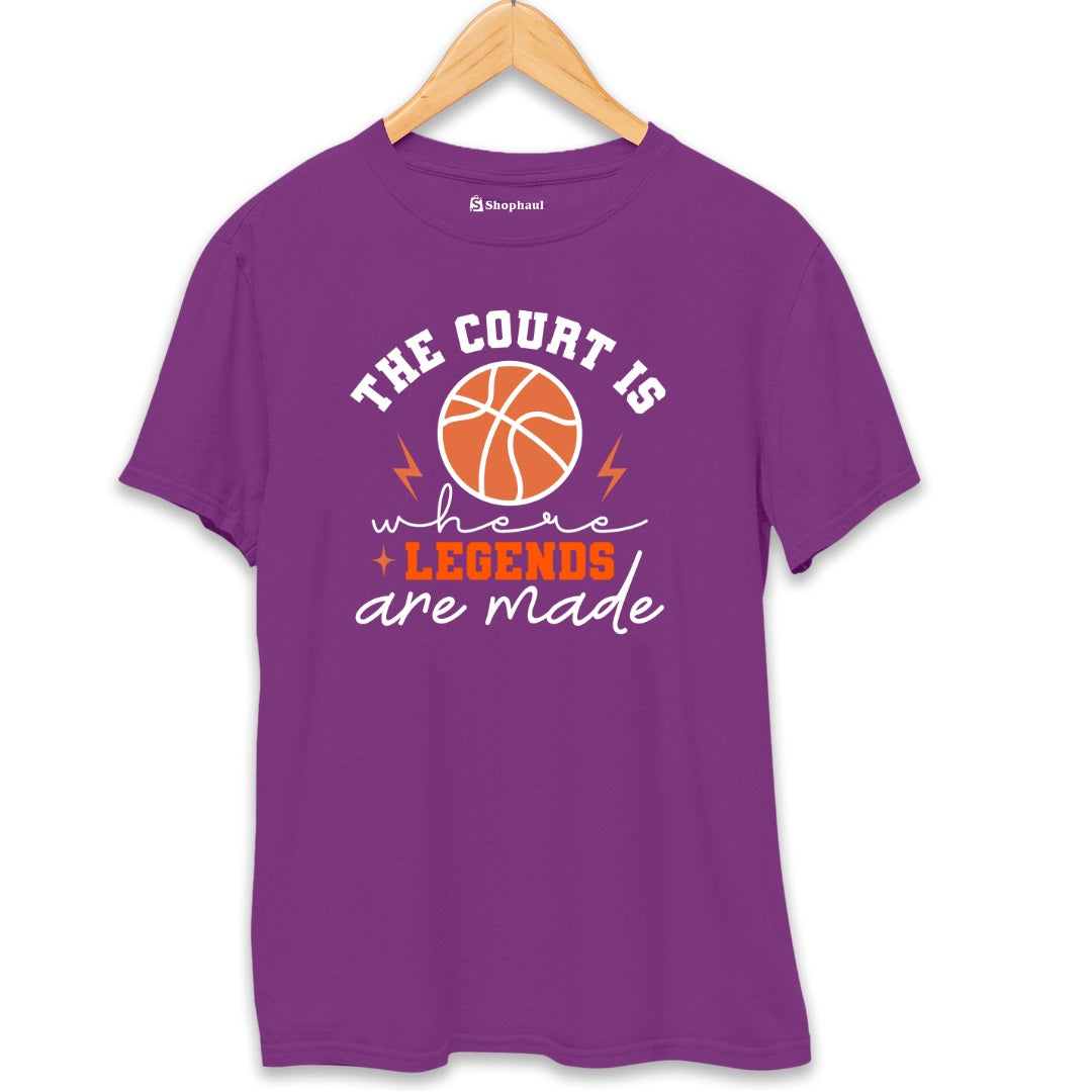 The Court is Where Legends are Made Basketball T-Shirt  Purple-XXL