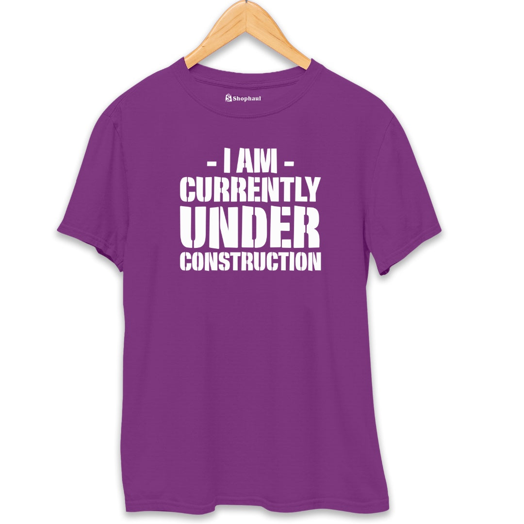 I am under Construction Gym T-Shirt  Purple-XXL