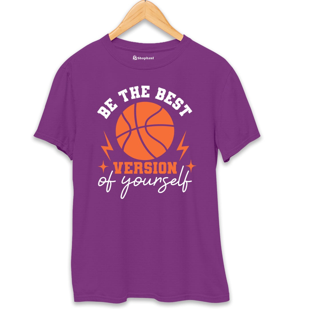 Be the Best Version of Yourself Basketball T-Shirt  Purple-XXL