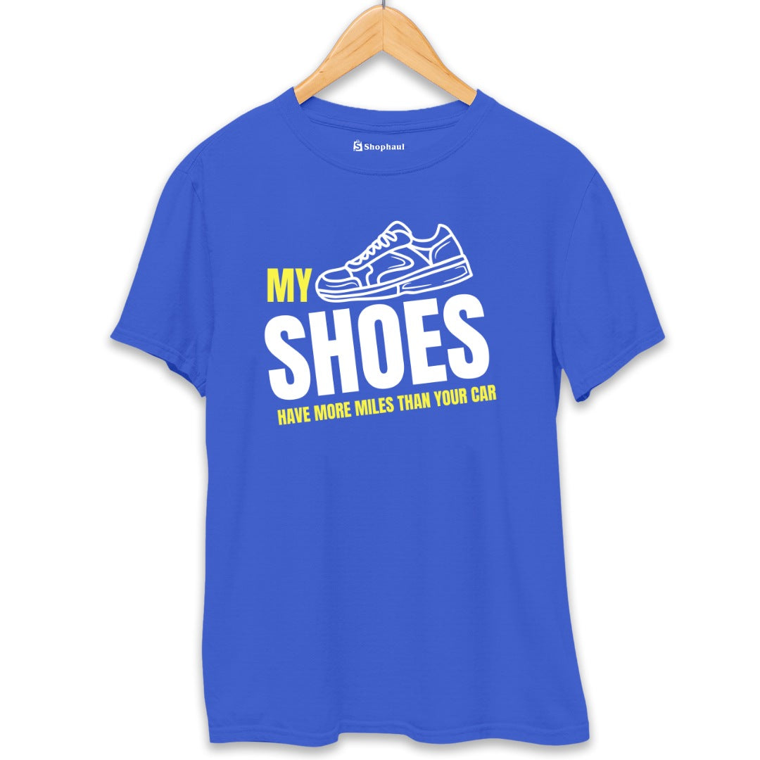 My Shoes Have More Miles Running T-Shirt  Royal-Blue-XXL