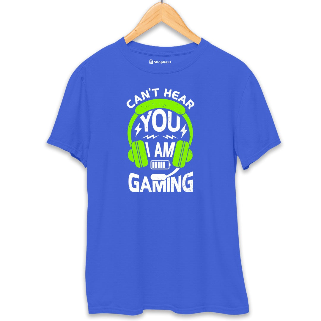 Can't Hear You I'am Gaming T-Shirt  Royal-Blue-XXL