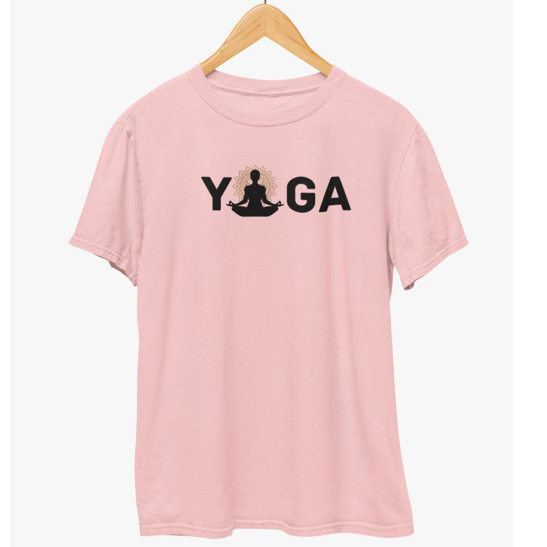 Yoga Asana T-Shirt  Light-Baby-Pink-XXL