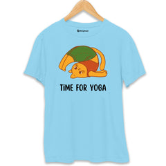 Time for Yoga Panda T-Shirt  SkyBlue-XXL