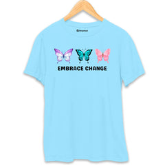 Embrace Change Butterfly T-Shirt  SkyBlue-XXL