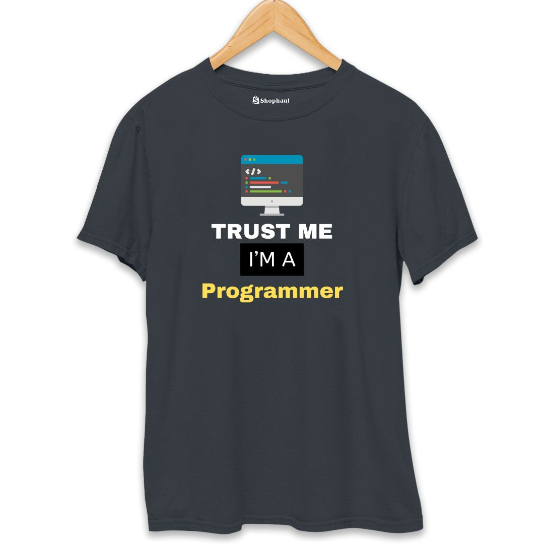 Trust Me I am Developer Coding T-Shirt  Steel-Grey-XXL