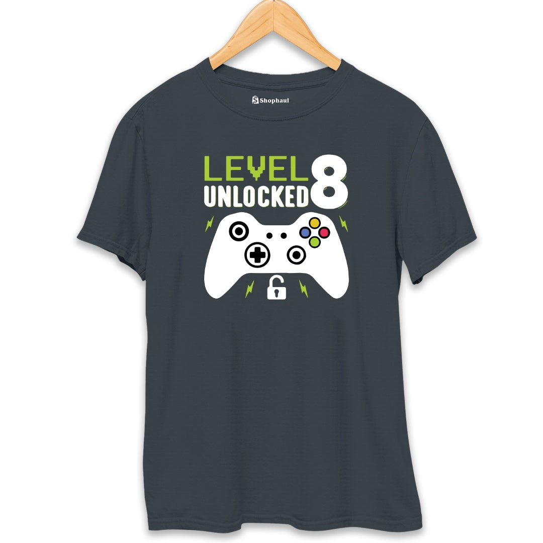 Level Unlocked Gaming T-Shirt  Steel-Grey-XXL